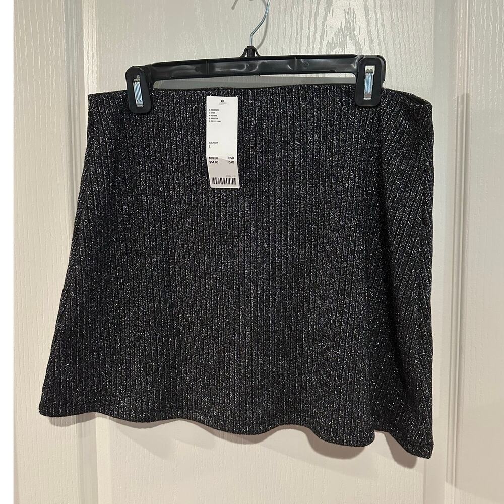 Urban Outfitters Black and Silver Skater skirt size large NWT